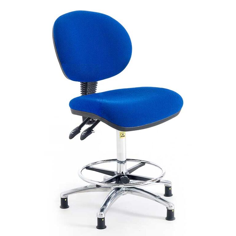 ESD Shell Back Chair High Model 500mm 690mm With Glides Fabric