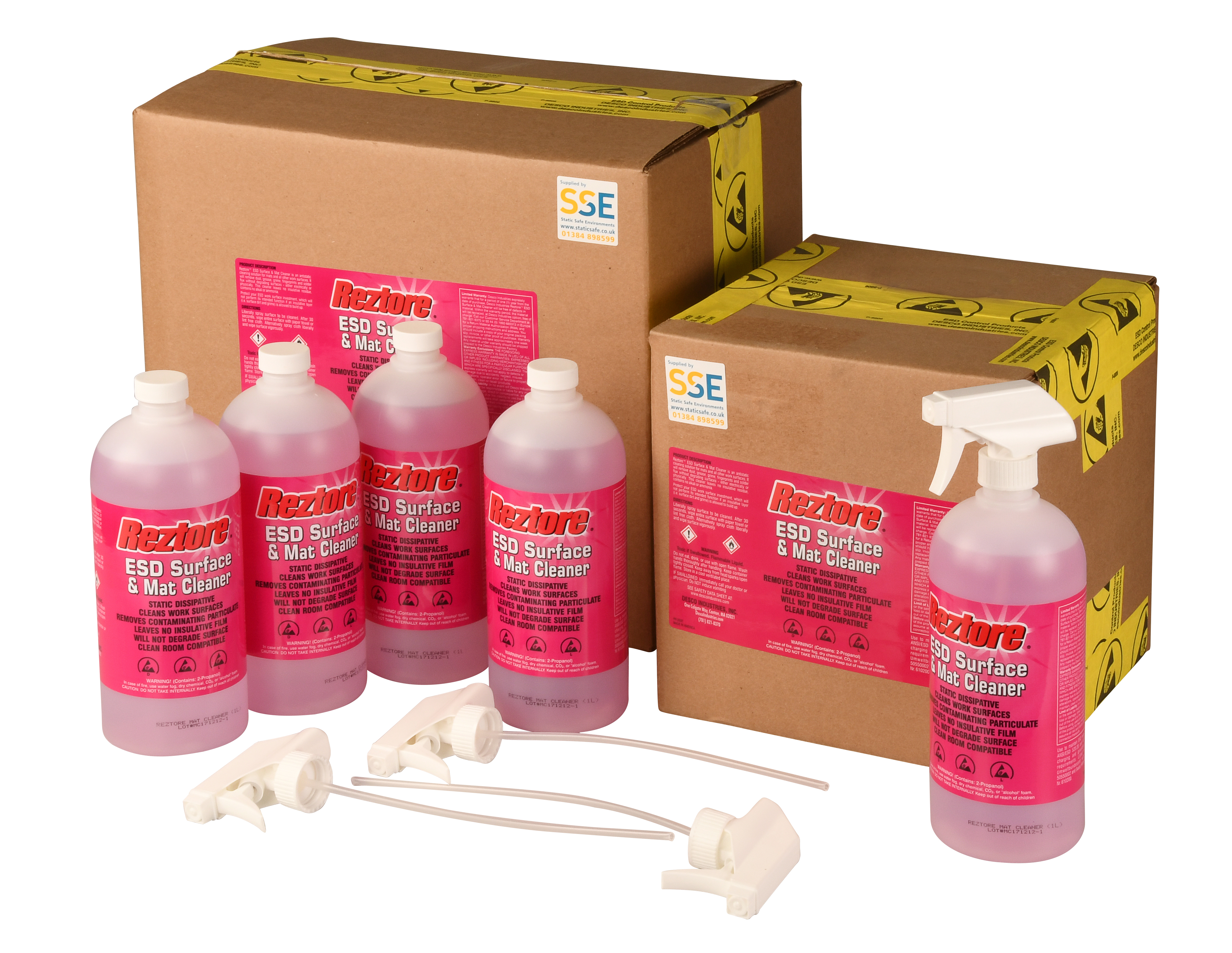 ESD work surface and mat cleaner spray. Static Safe Environments